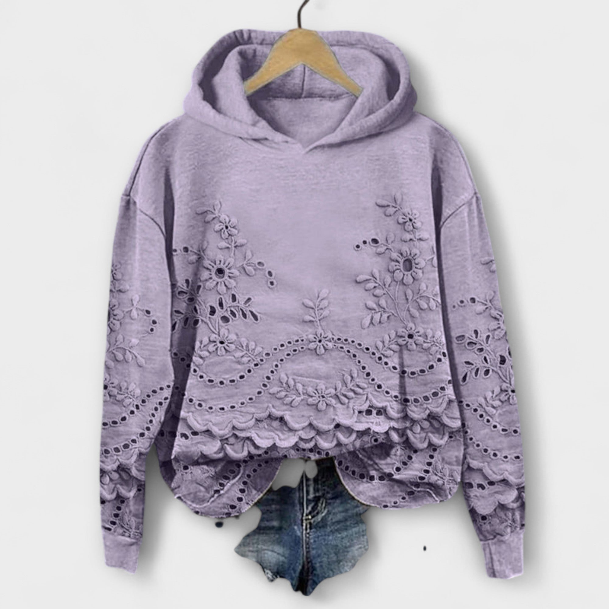 Grace – Sweat à capuche vintage avec imprimé floral