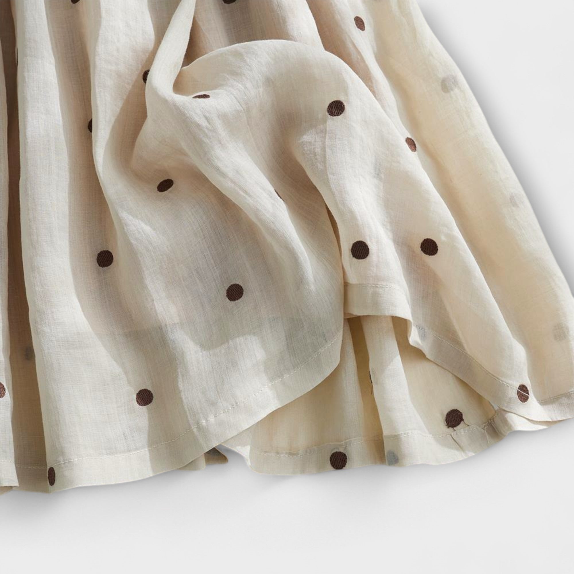 Jupe à Pois Ludiques en Mélange Coton-Lin