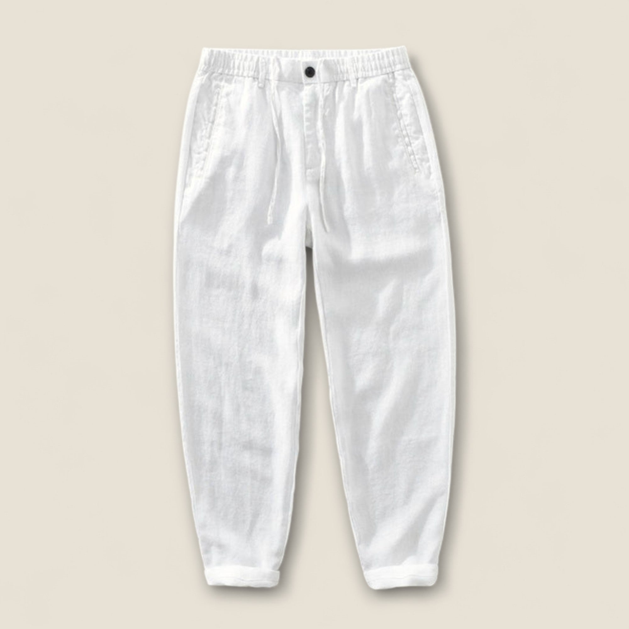 Leandro - Pantalons en Lin à Cordon de Serrage