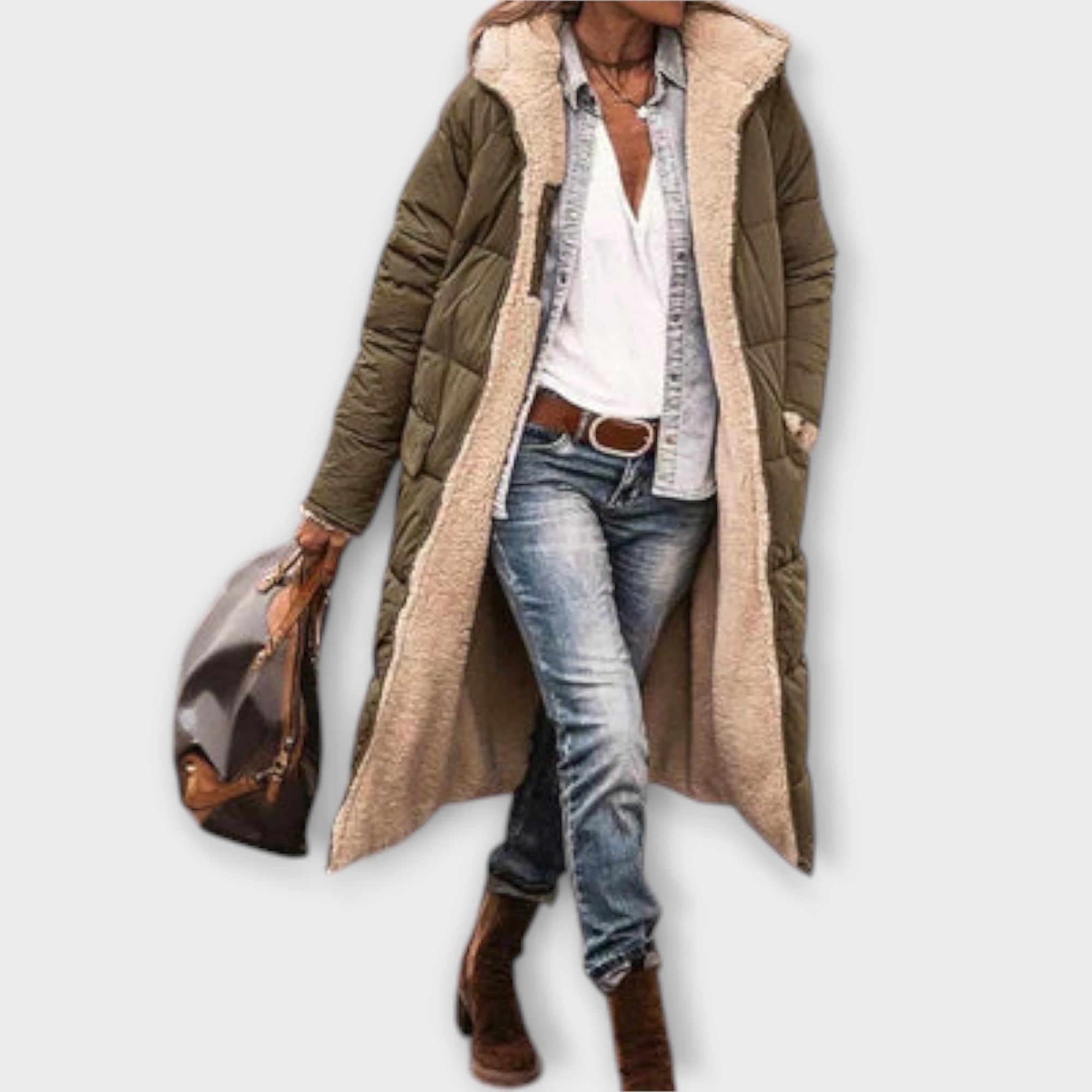 Kora - Manteau Douillet Doublé en Fourrure