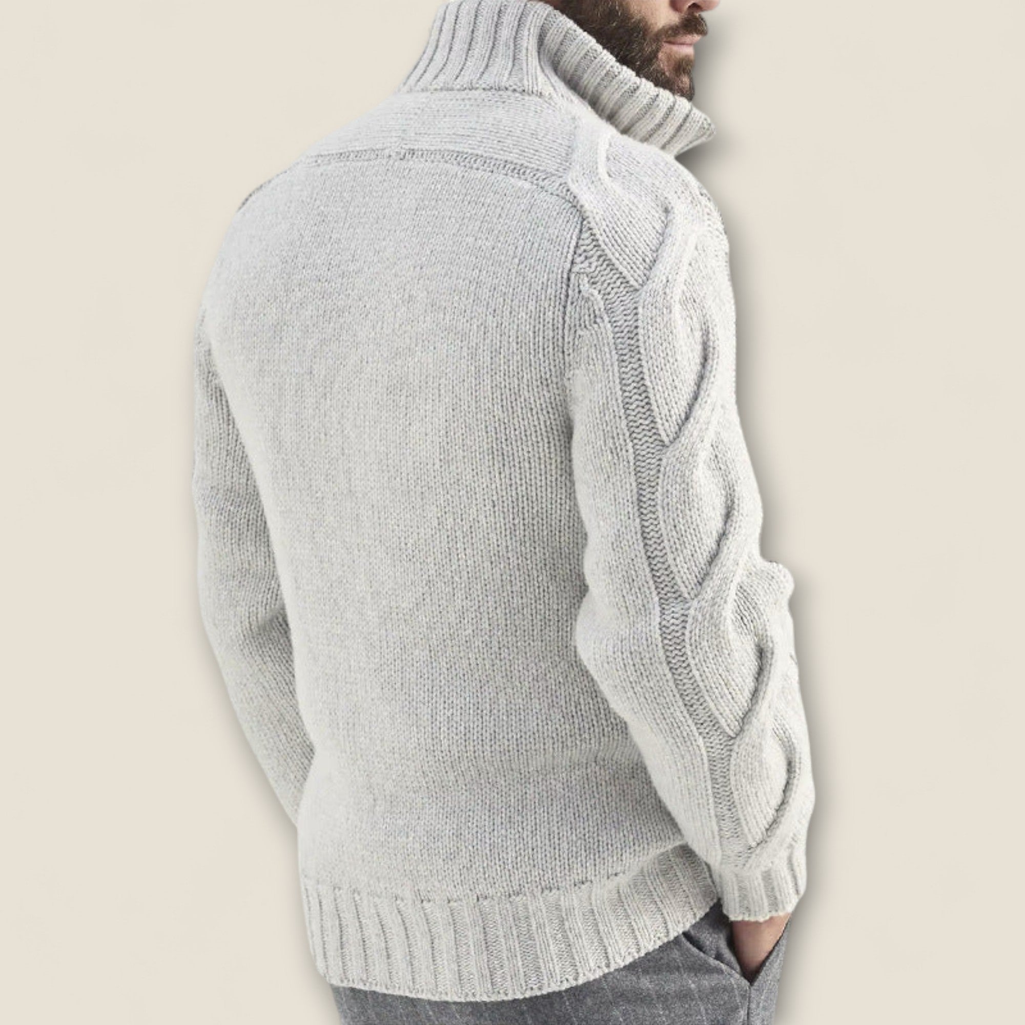 Stefano - Veste zippée en tricot torsadé