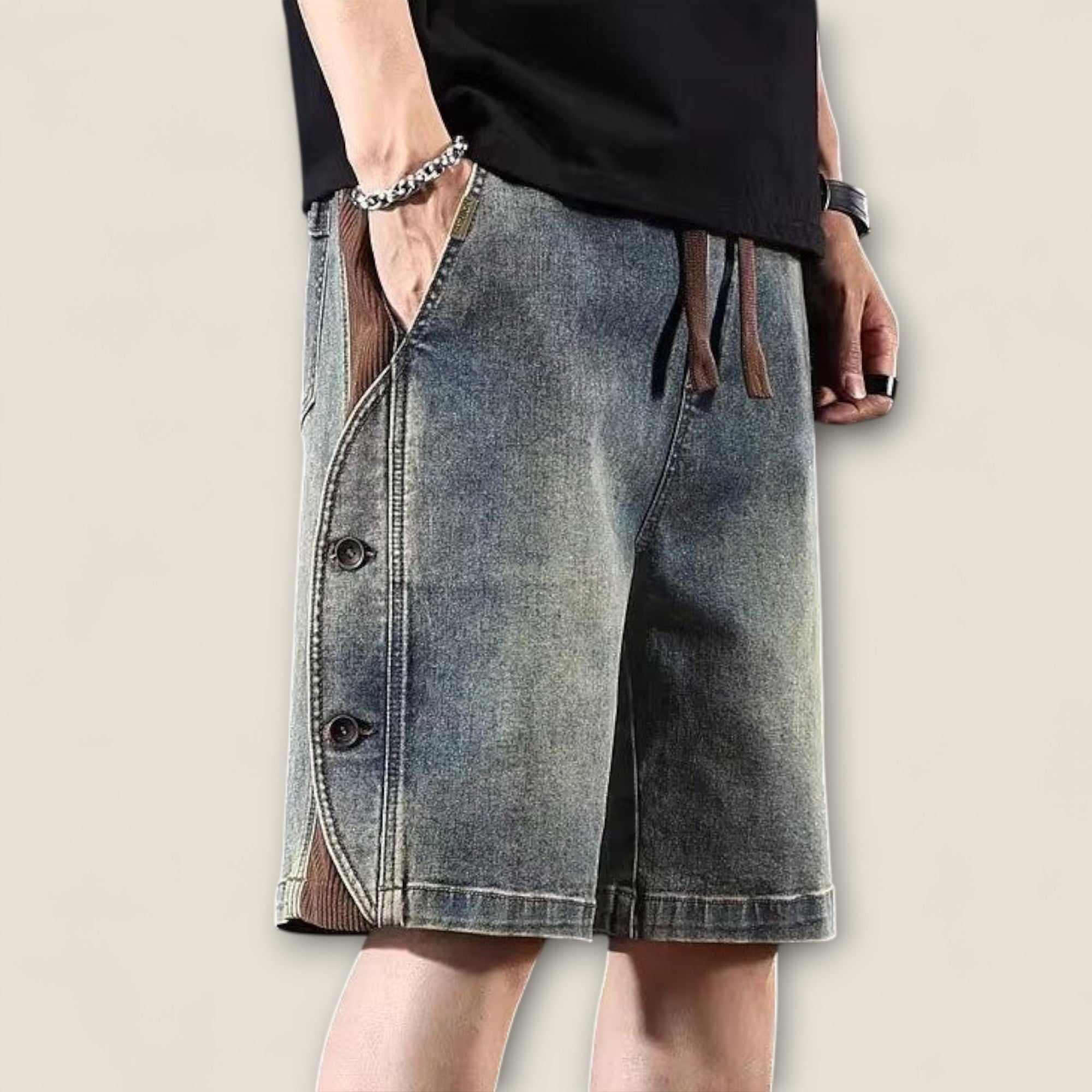 Dario - Shorts Boutonnés Inspirés Vintage