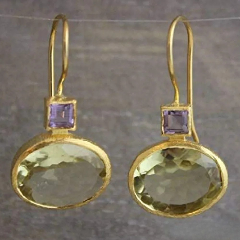 Boucles d'oreilles Vert Rétro