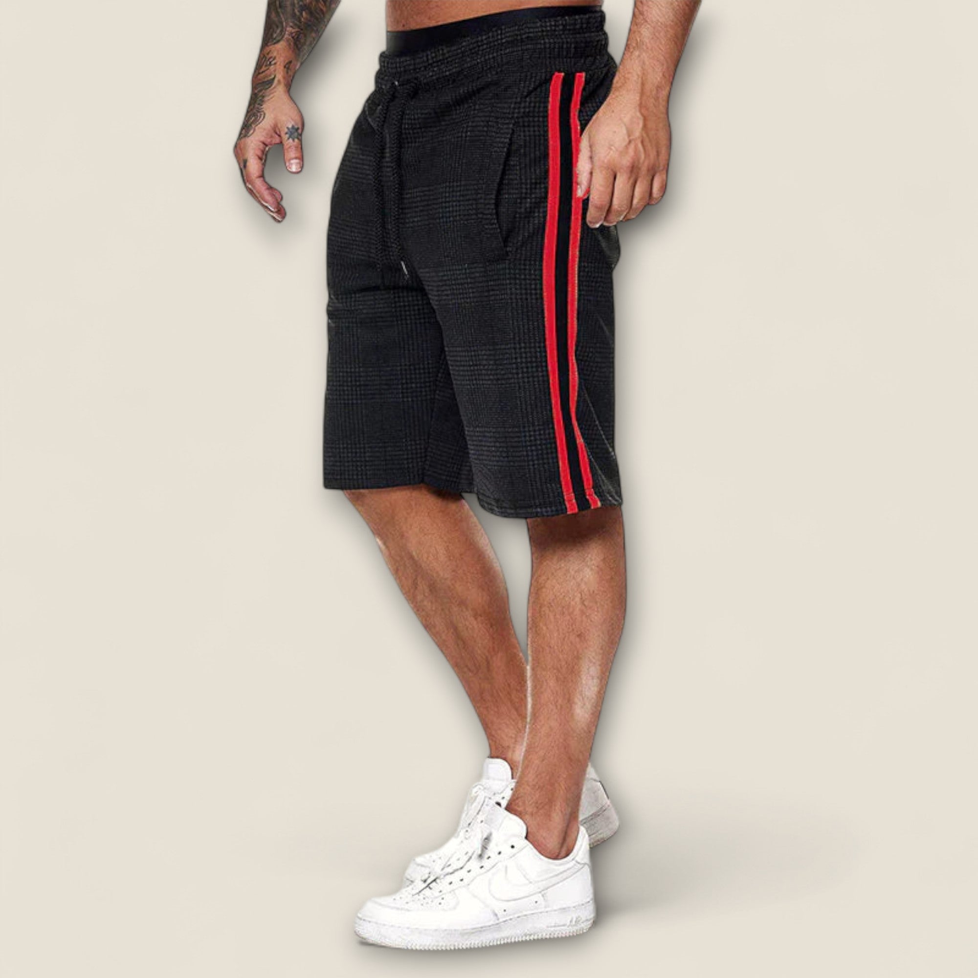 Serapio - Short Lounge à Carreaux et Rayures