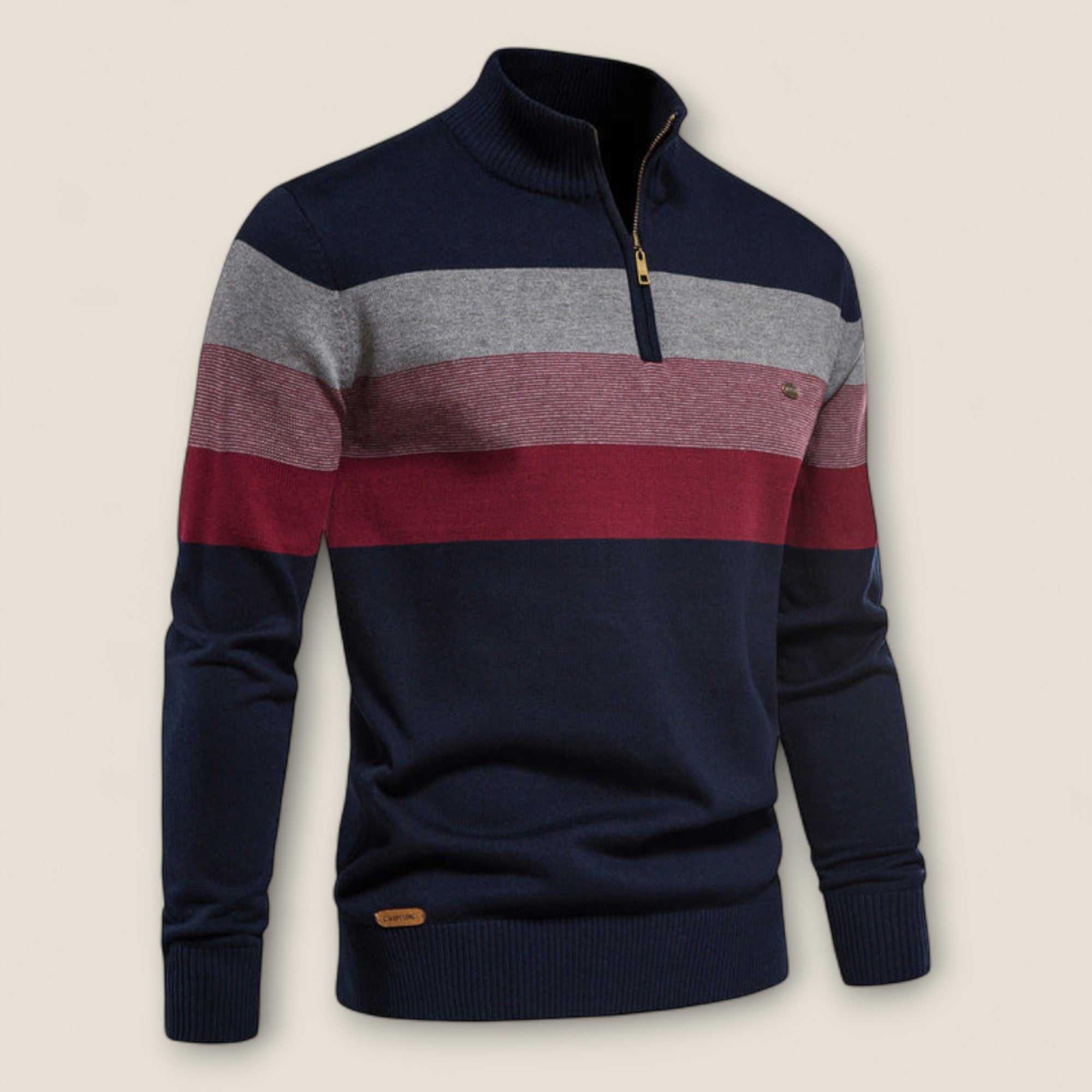 Raffaele - Pull en Coton à Col Zippé 1/4