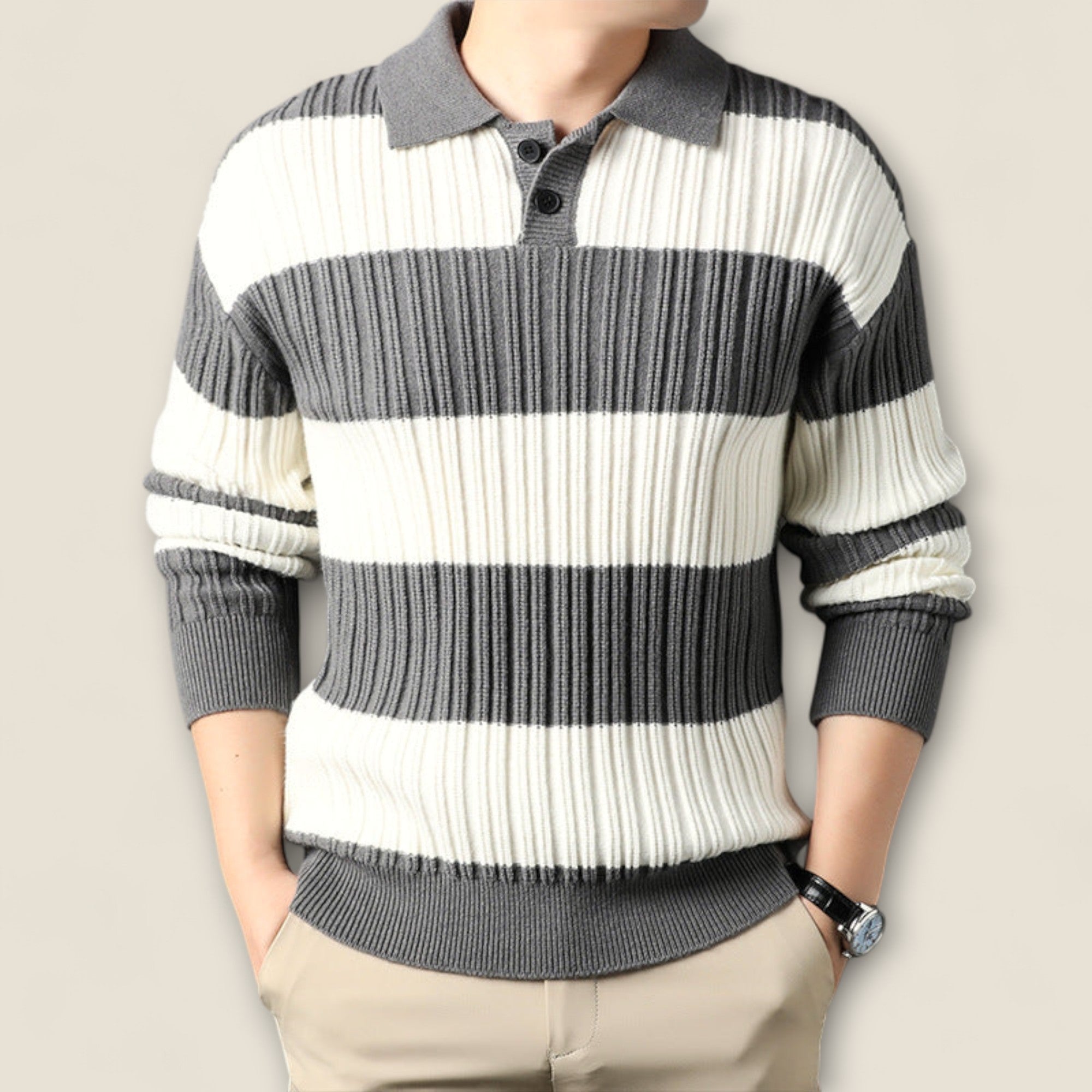 Giovanni - Pull en Coton Tricoté