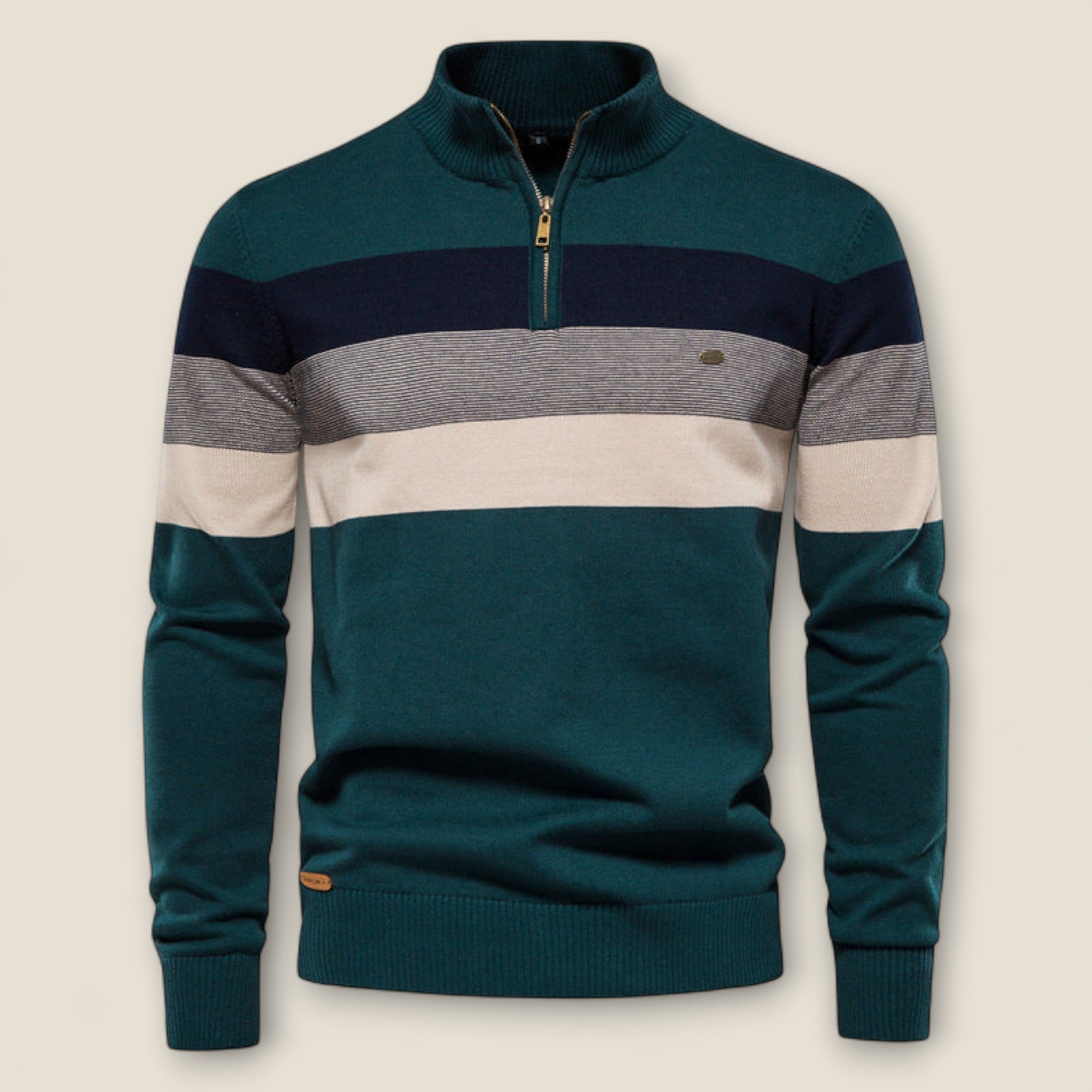 Raffaele - Pull en Coton à Col Zippé 1/4