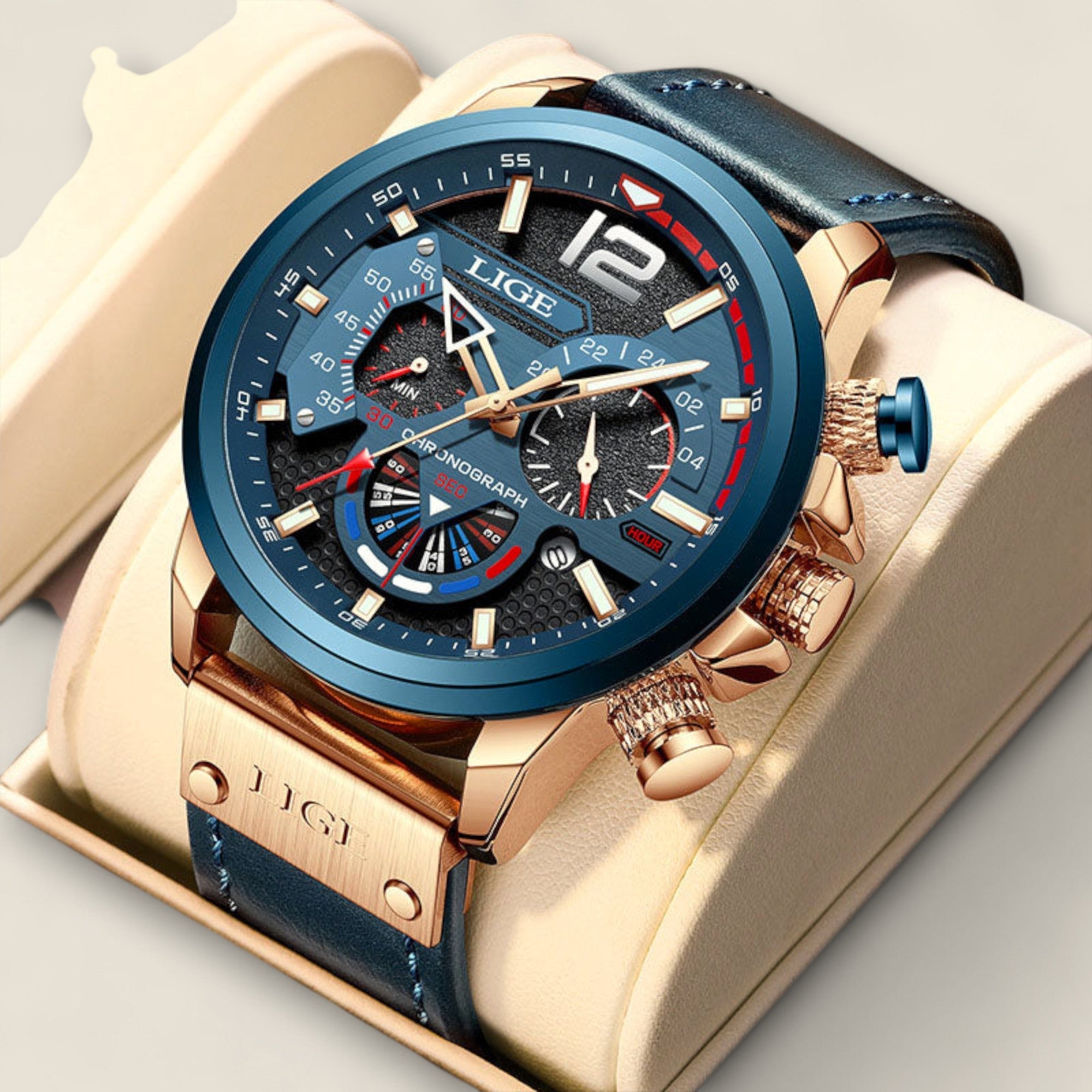 Valerio - Montre Chronographe en Cuir