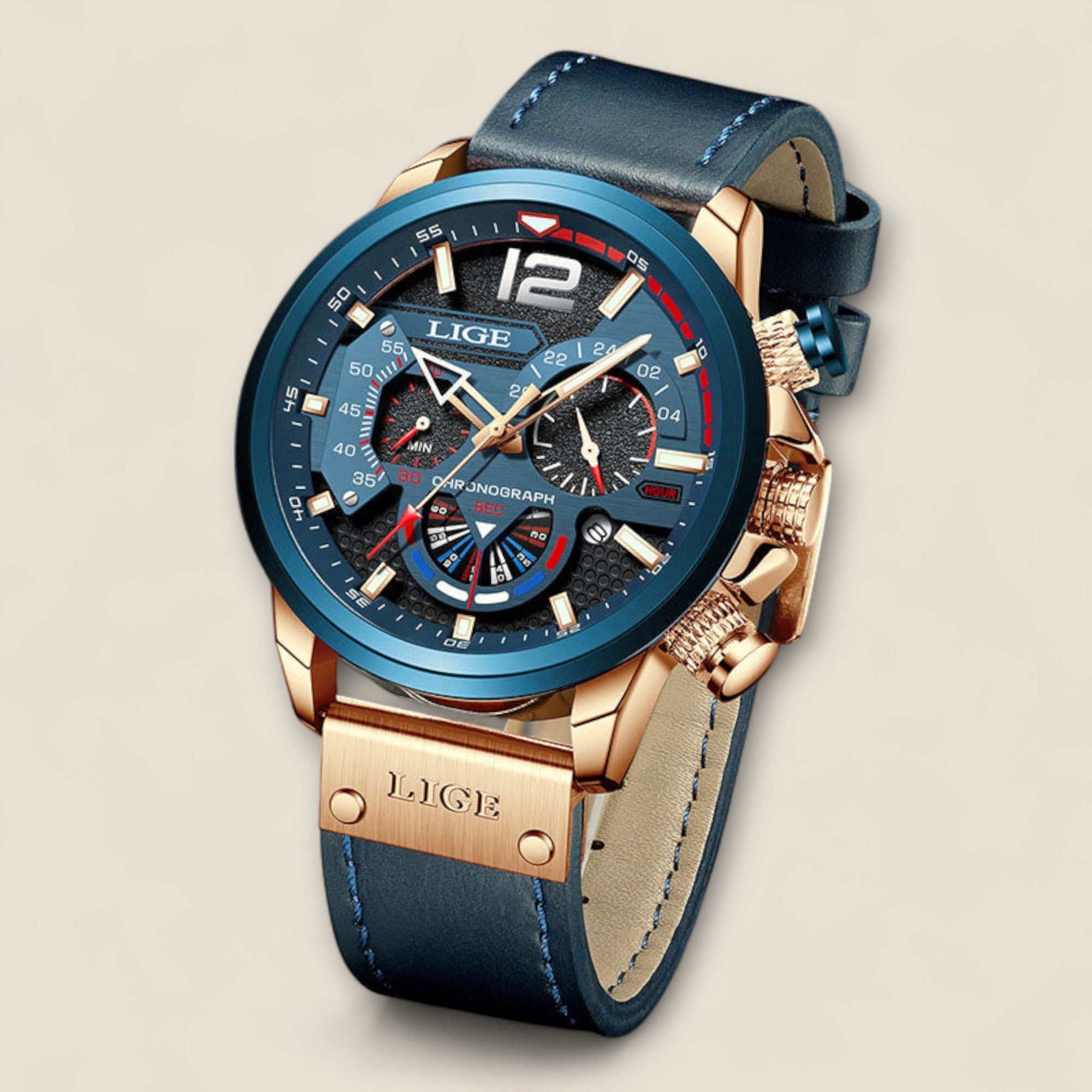 Valerio - Montre Chronographe en Cuir