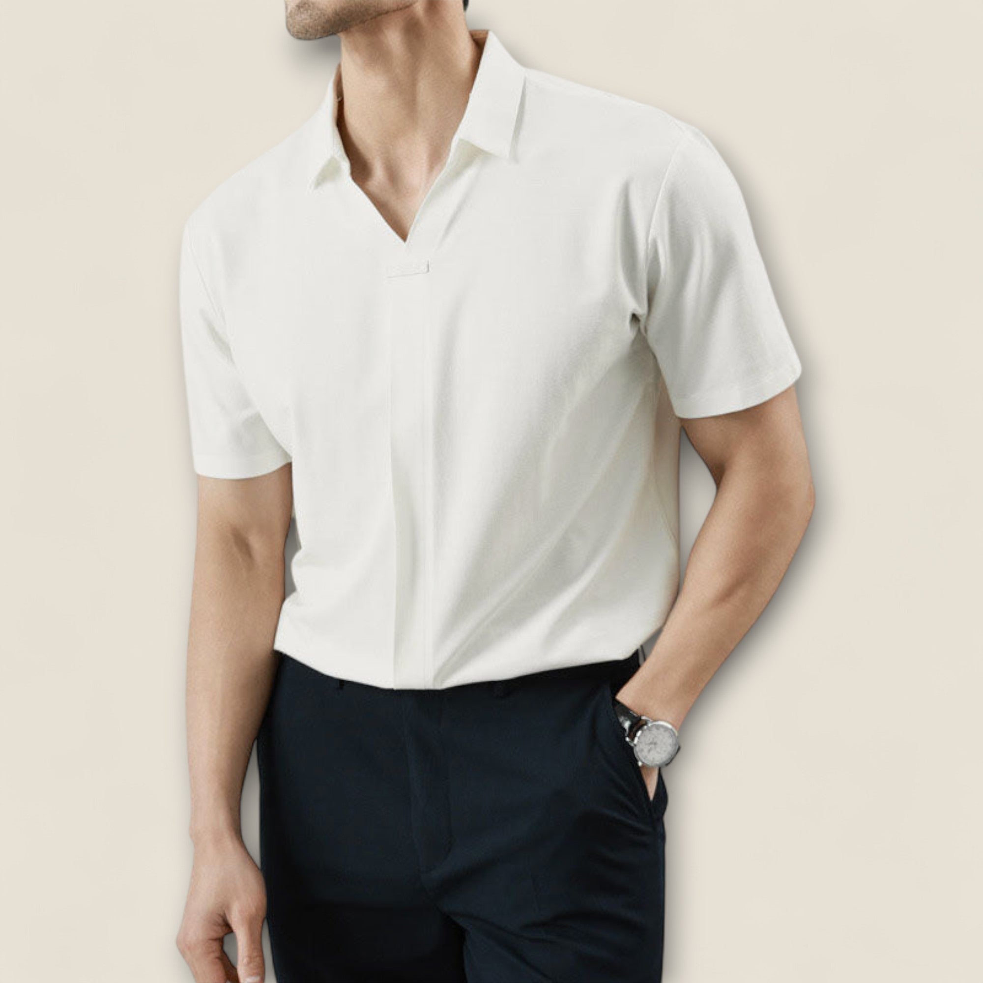 Fabio - Polo en Mélange de Coton et Soie