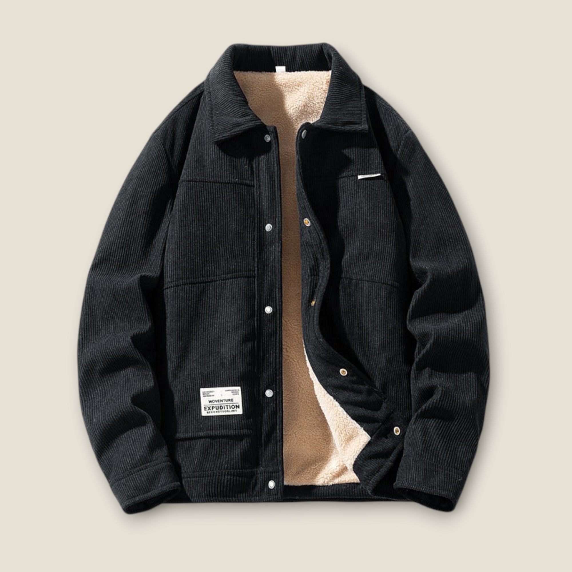 Henry - Veste en velours côtelé avec doublure en sherpa