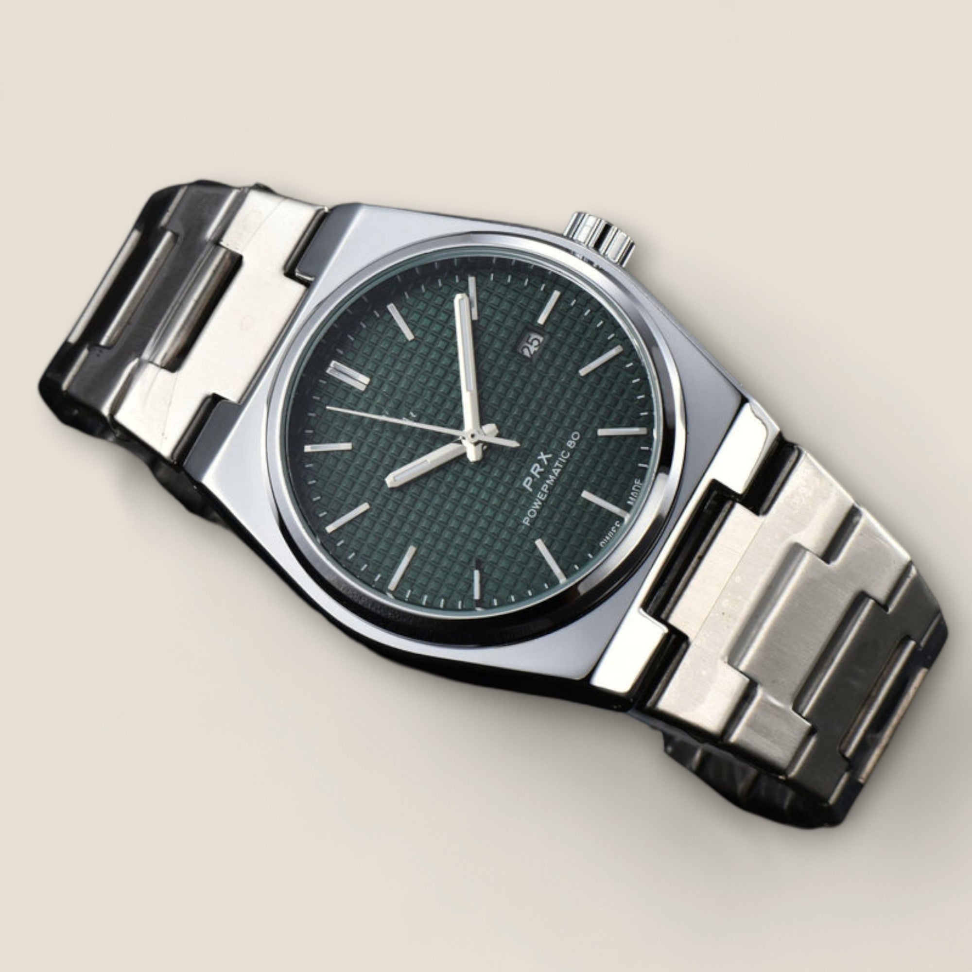 René - Montre en acier inoxydable de 43 mm