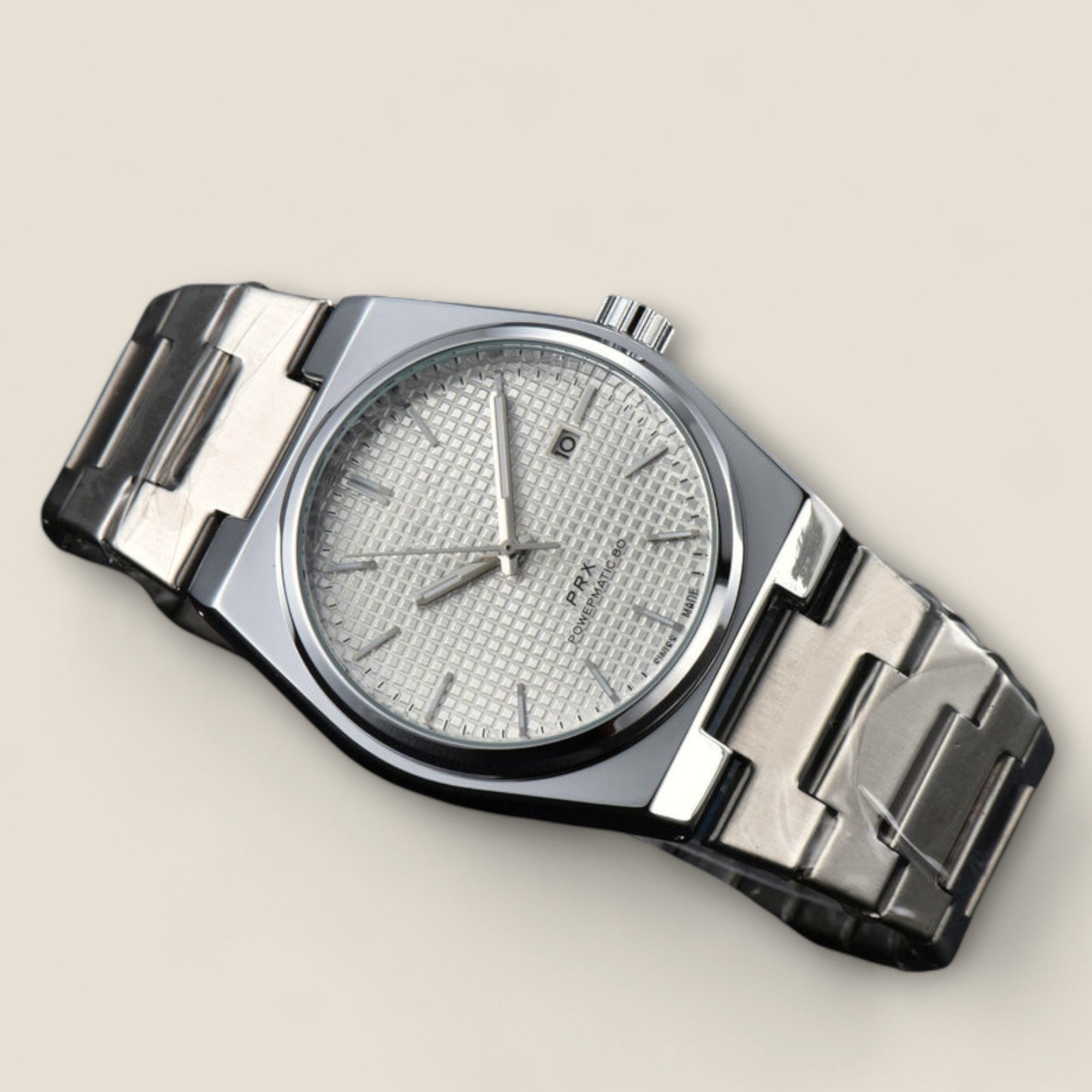 René - Montre en acier inoxydable de 43 mm