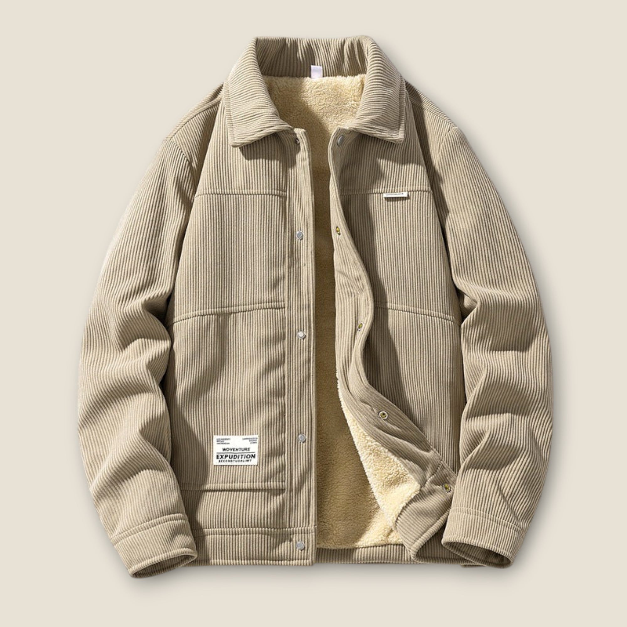 Henry - Veste en velours côtelé avec doublure en sherpa