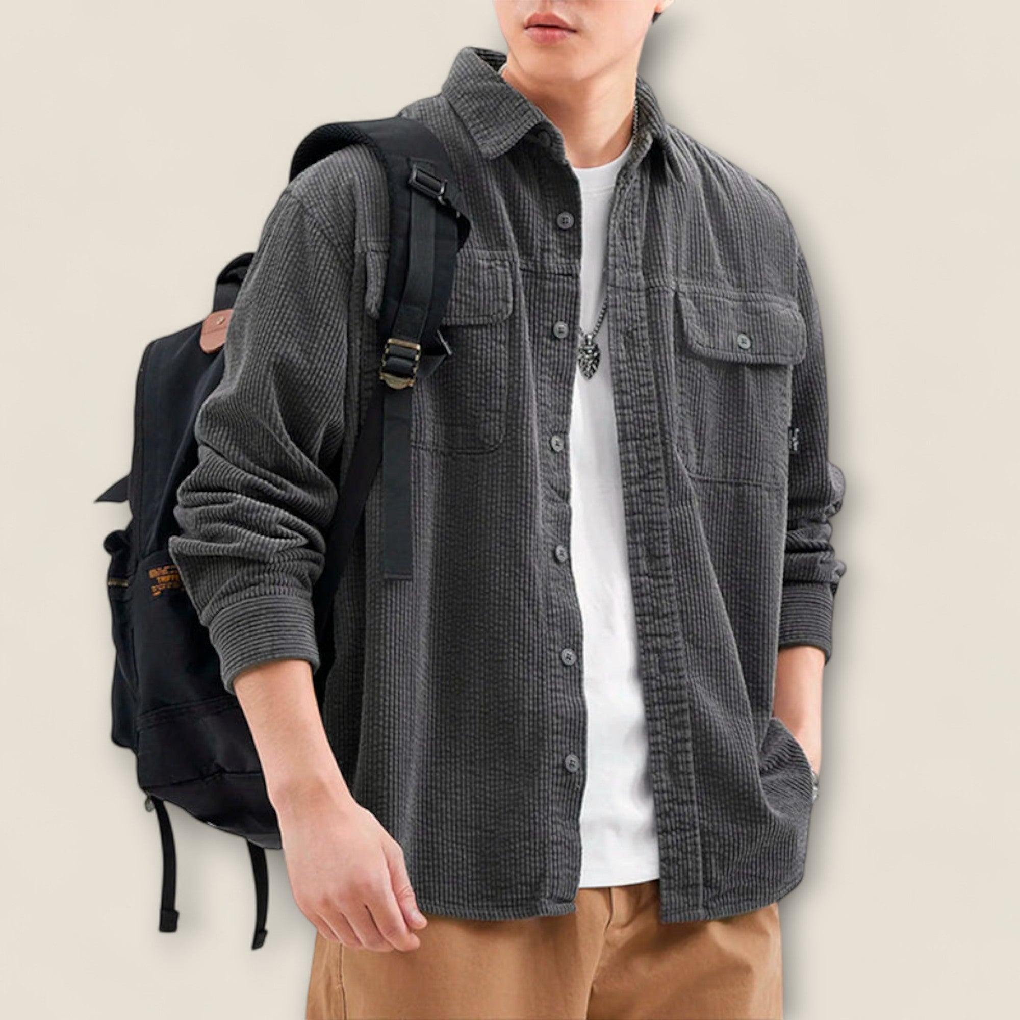 Giacomo - Veste utilitaire en velours côtelé