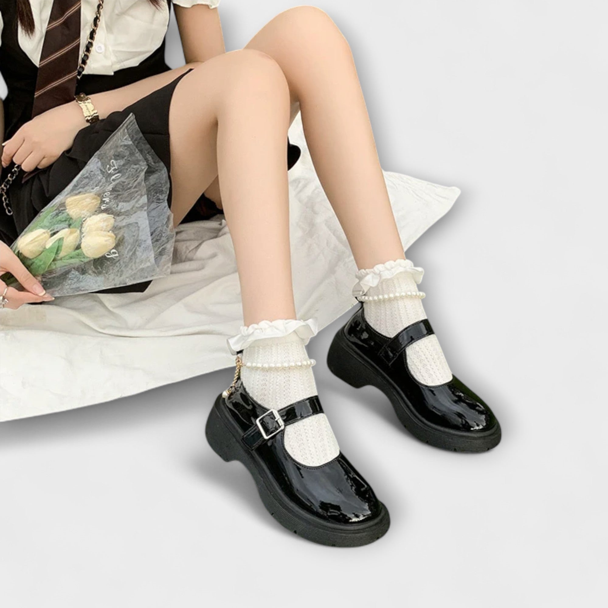 Perle - Chaussures en Cuir Mary Jane de Luxe