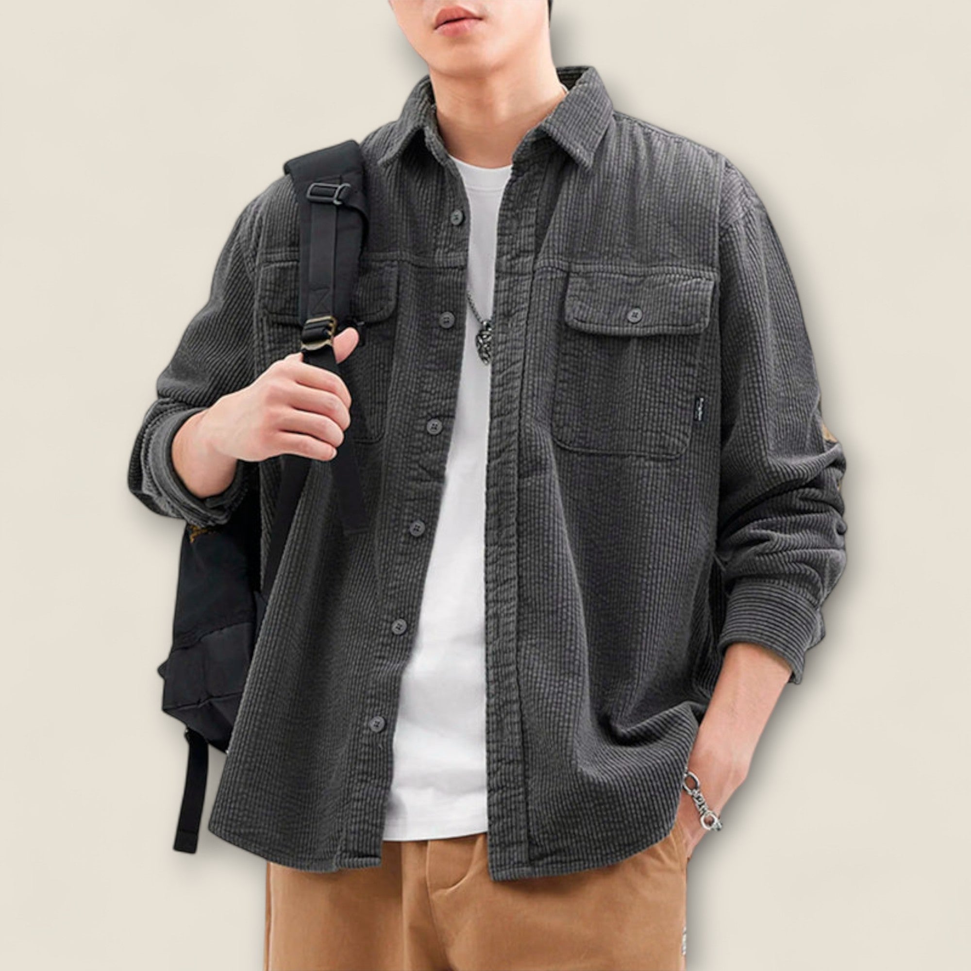 Giacomo - Veste utilitaire en velours côtelé