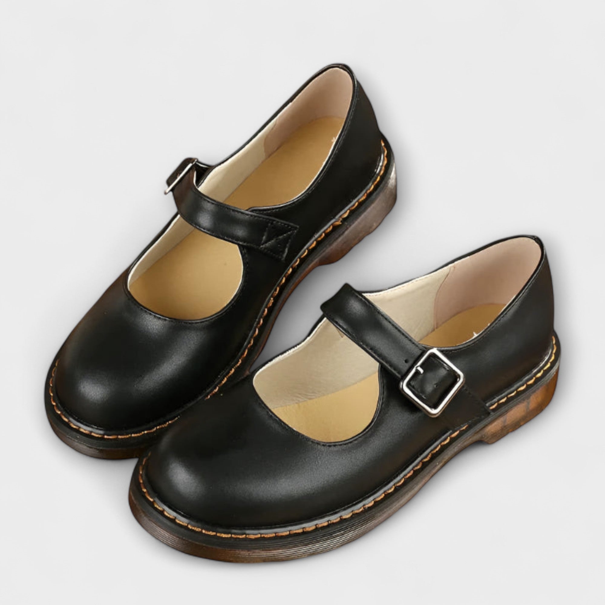 Chaussures Mary Jane Vintage pour Femmes – Chaussures en Cuir Classiques avec Sangle et Semelle Confort