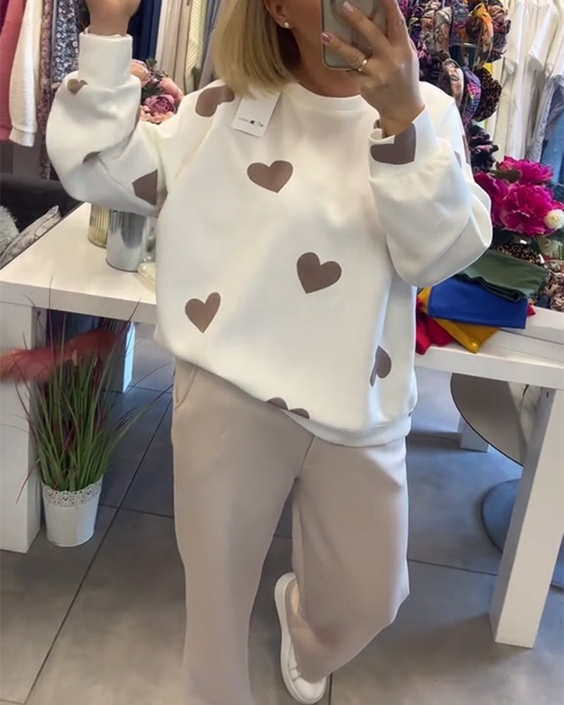 MILU | Pull en mélange de coton avec cœurs