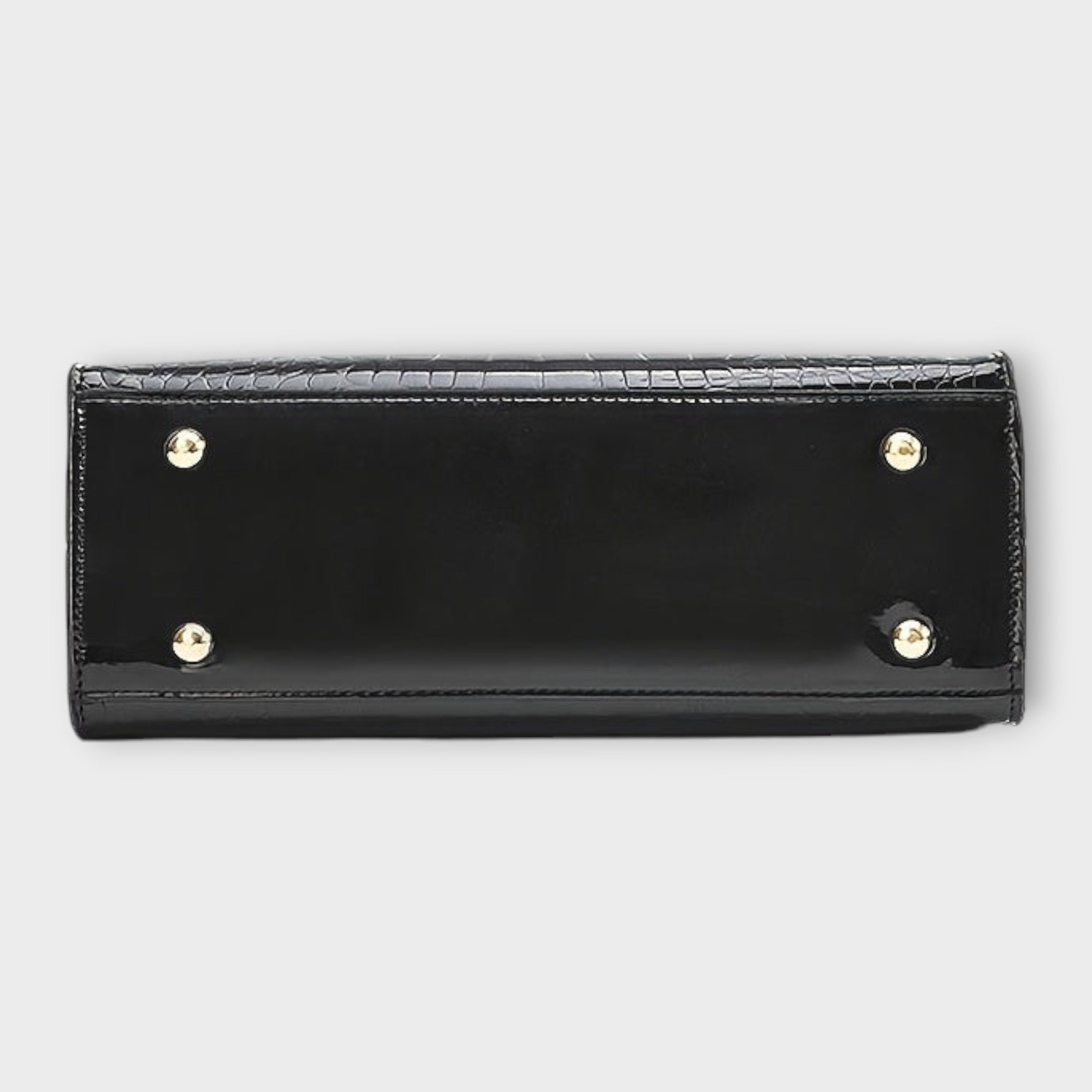 Lora. - Sac à main en cuir verni à motif crocodile