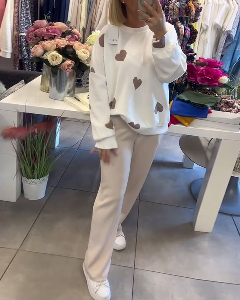 MILU | Pull en mélange de coton avec cœurs