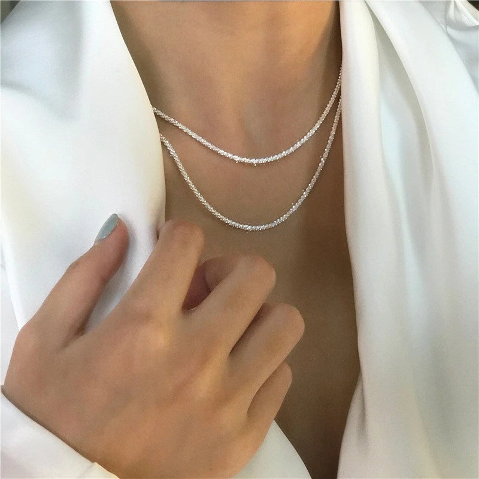 Collier Étoile Lumière Argent Set