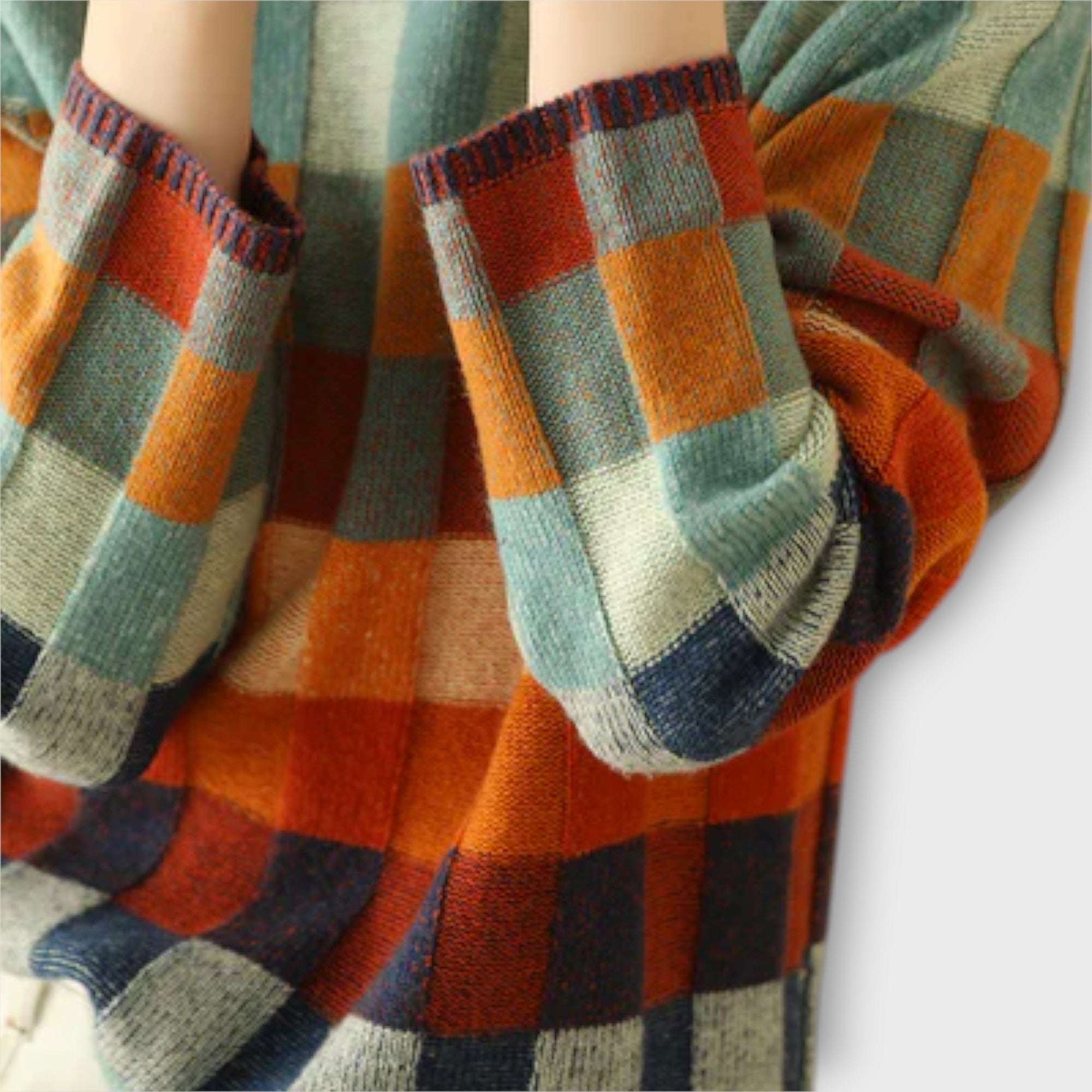 Erika - Pull Col Roulé Patchwork