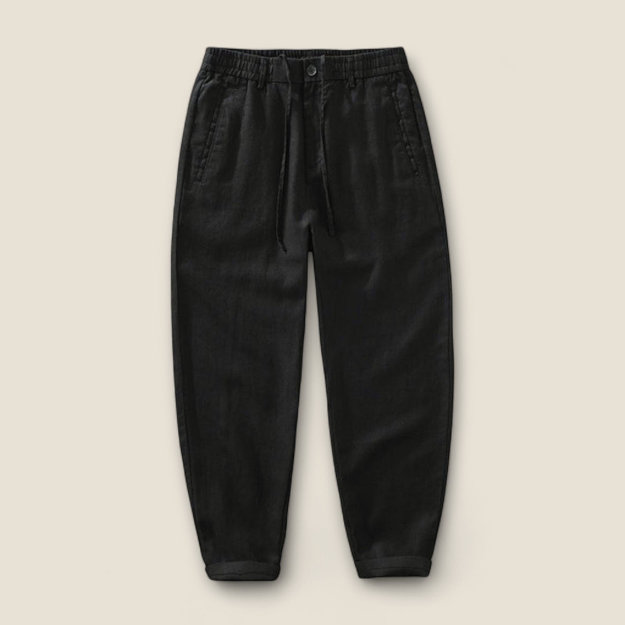 Leandro - Pantalons en Lin à Cordon de Serrage