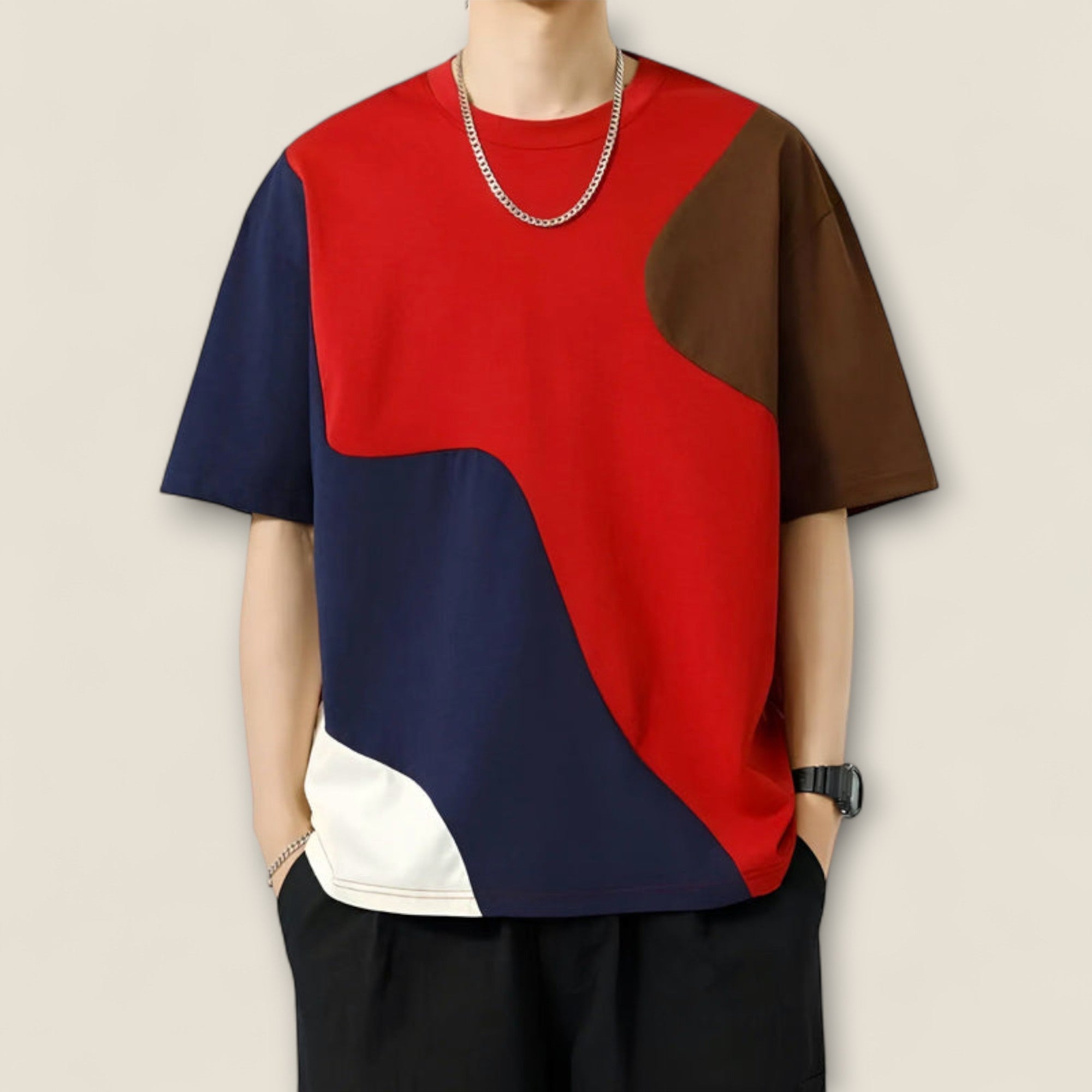 Mateo - T-shirt abstrait en colorblock