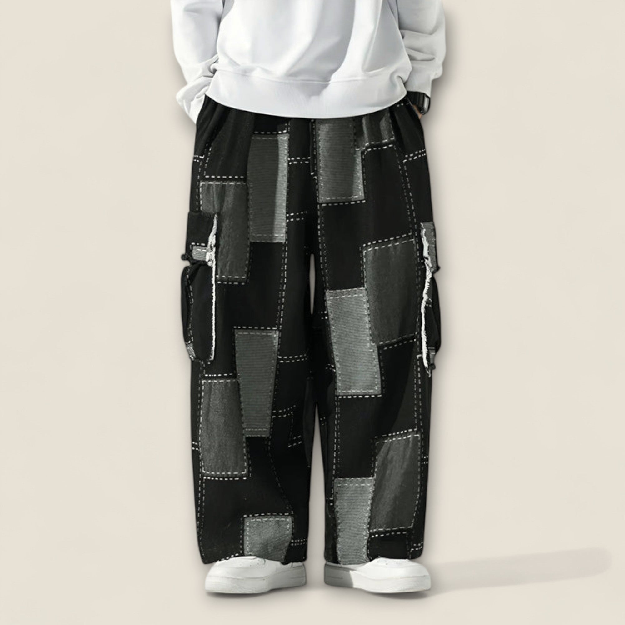 Lorenzo - Pantalons Cargo Urbains Patchwork