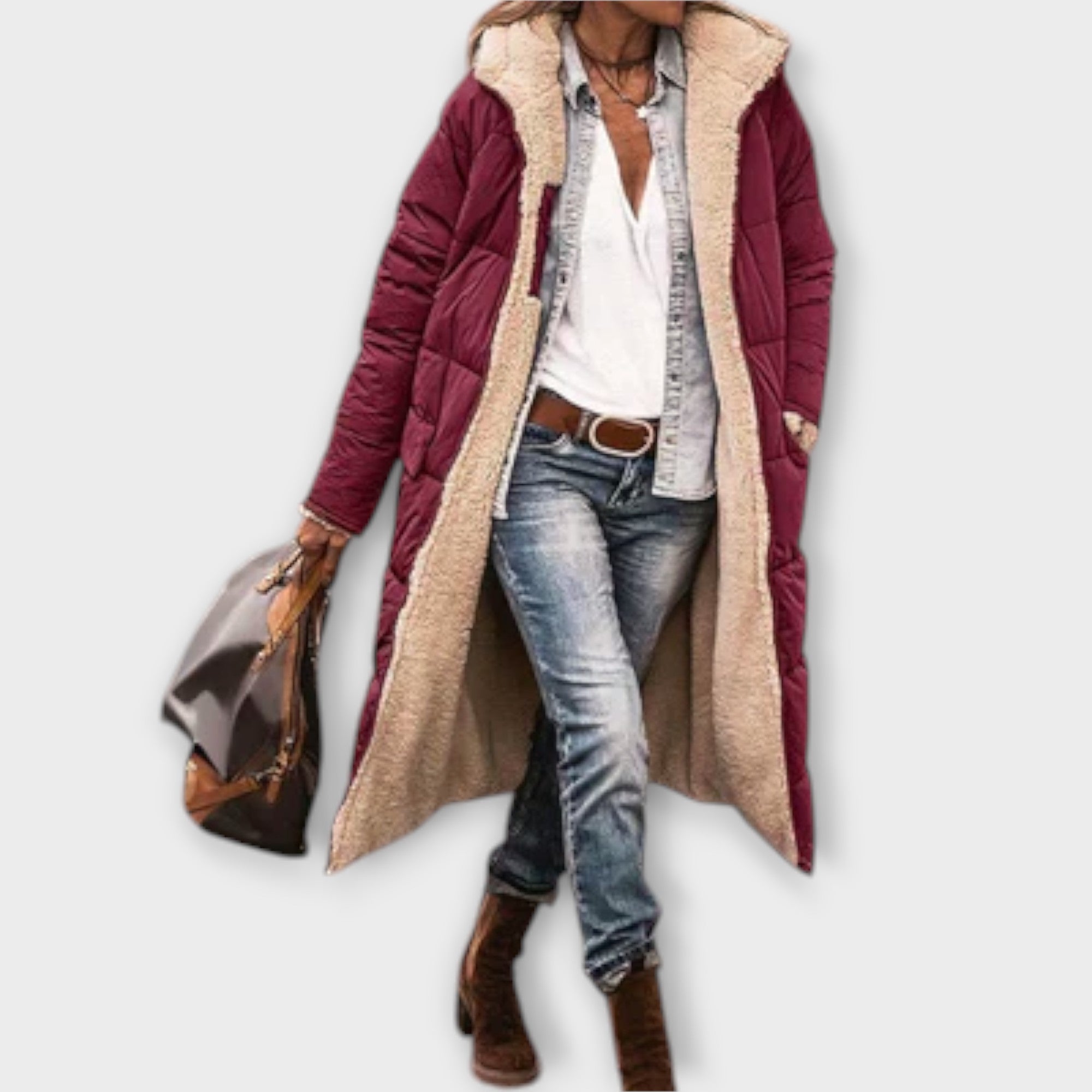 Kora - Manteau Douillet Doublé en Fourrure