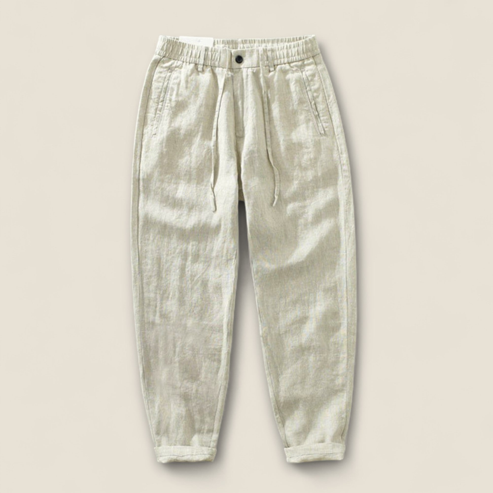 Leandro - Pantalons en Lin à Cordon de Serrage