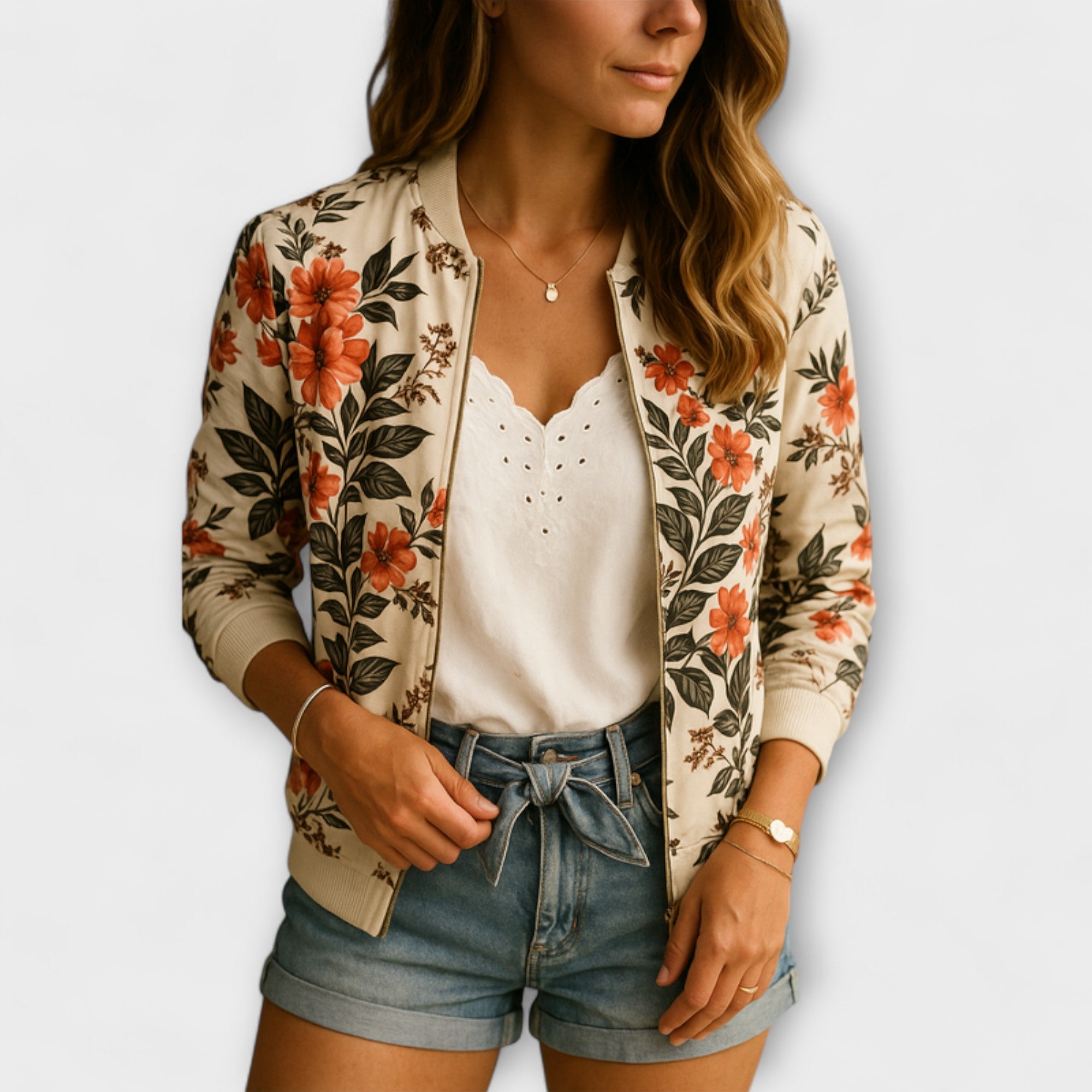 Kaelin - Veste Bomber Élégante avec Motif Floral