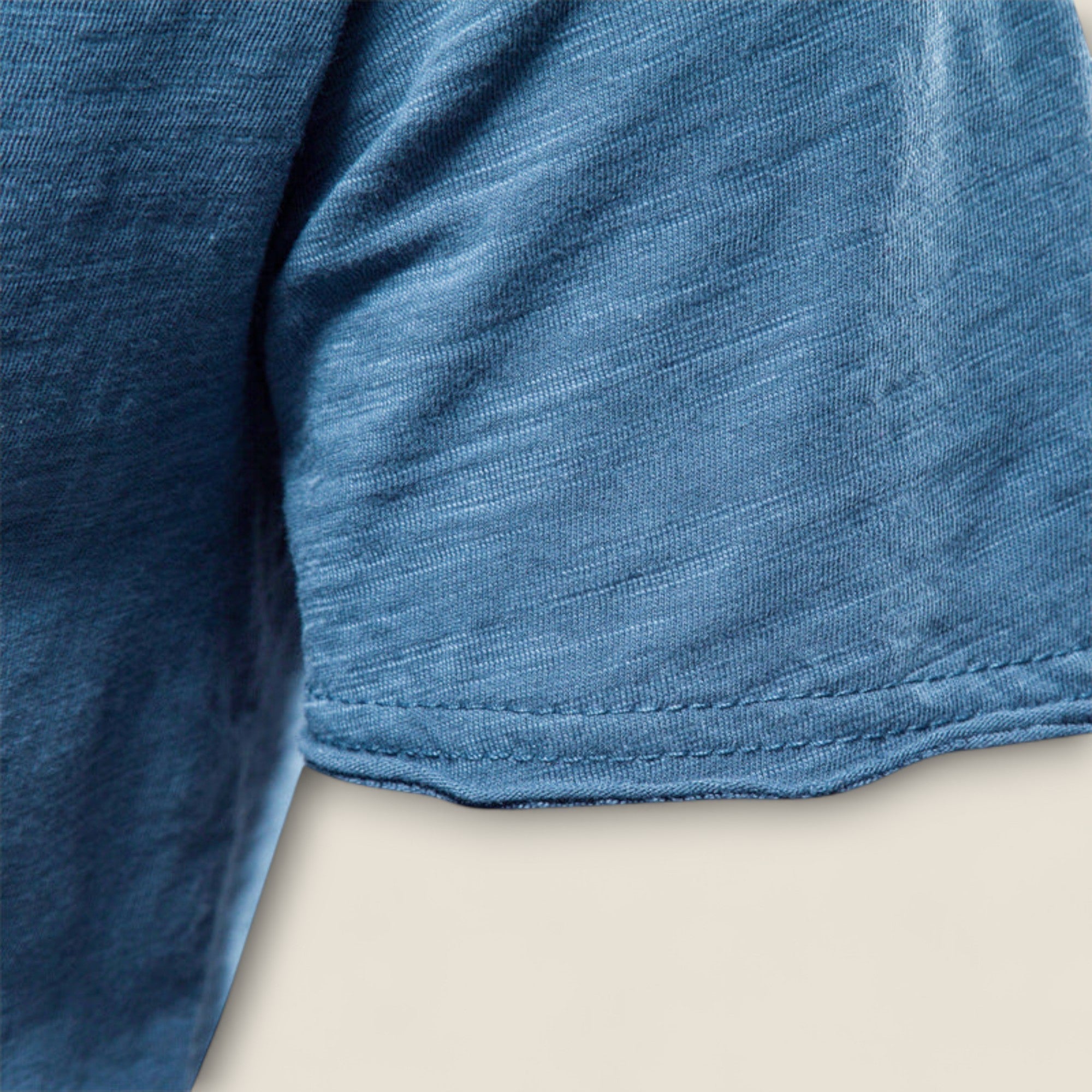 Valerio - T-shirt Col V en Coton Slub