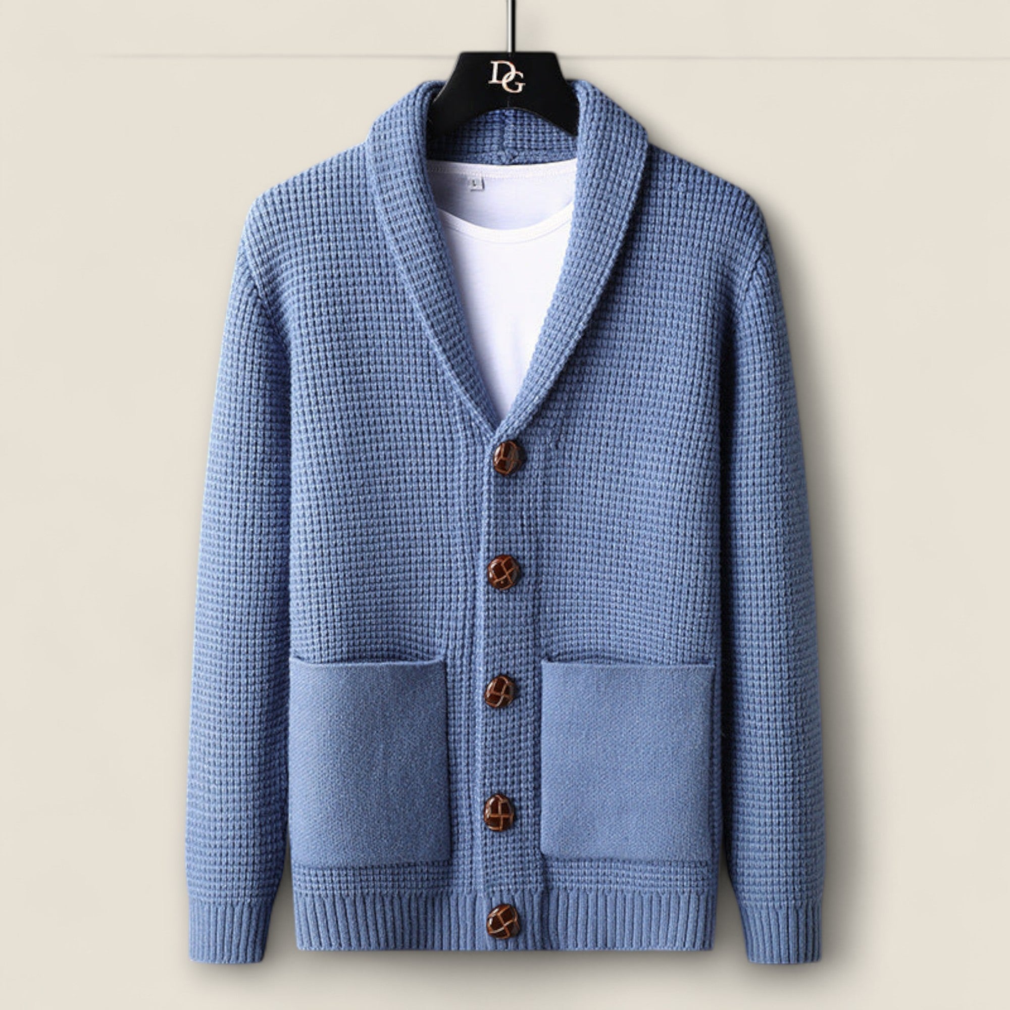 Lorenzo - Cardigan en Tricot Waffle Texturé