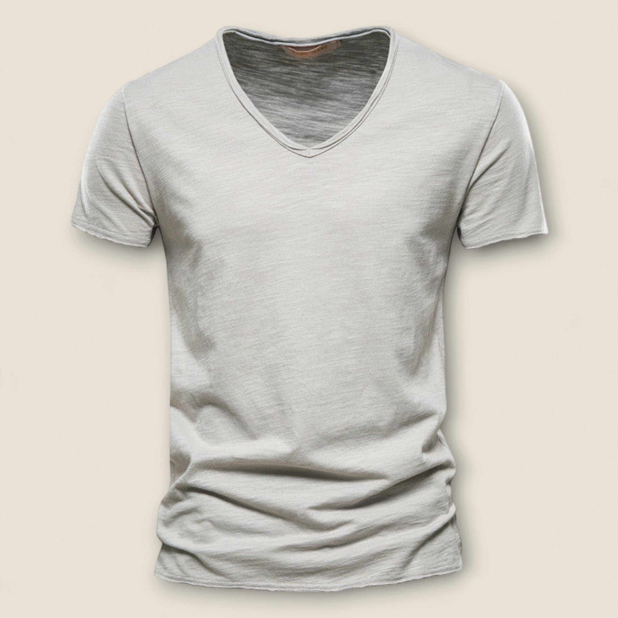 Valerio - T-shirt Col V en Coton Slub