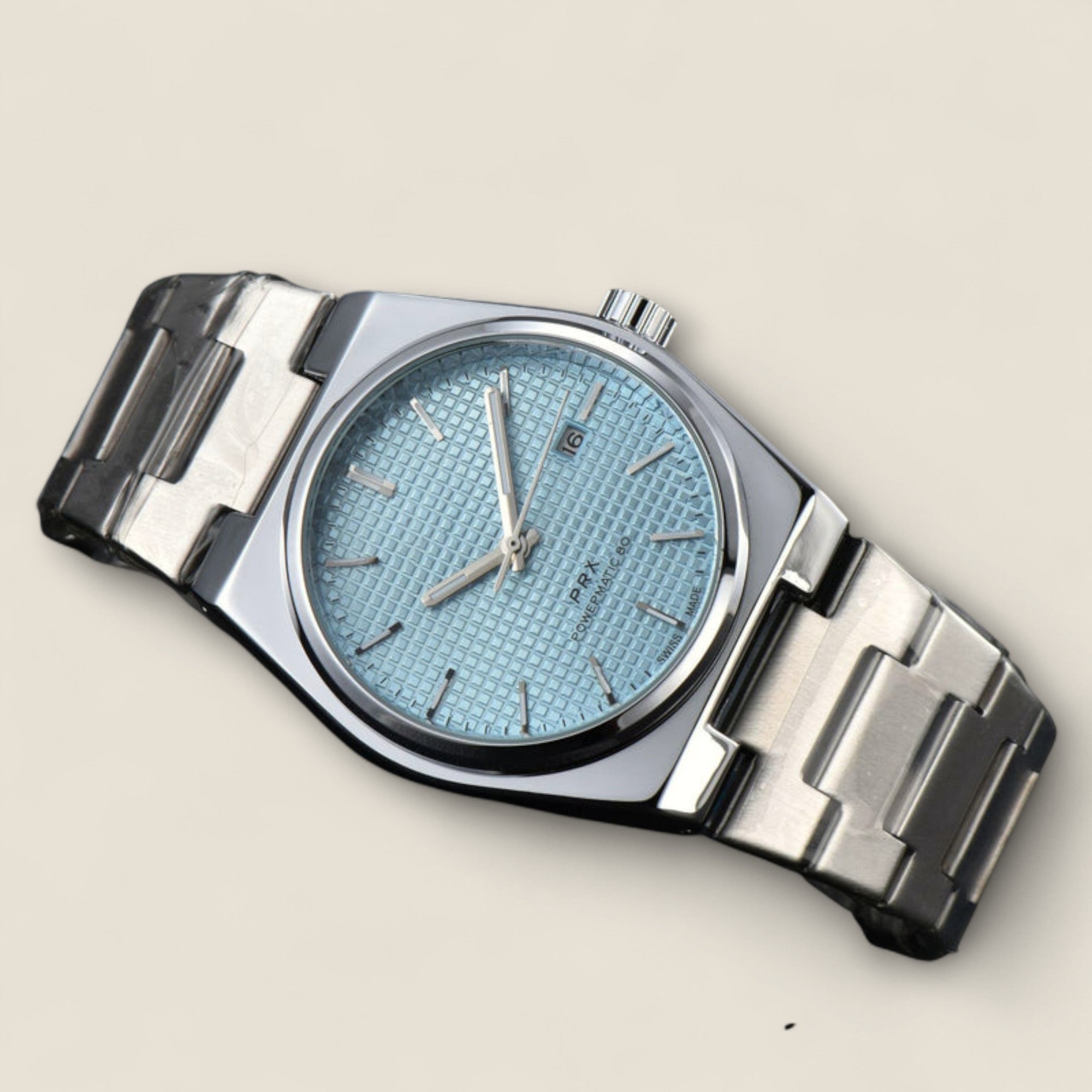 René - Montre en acier inoxydable de 43 mm