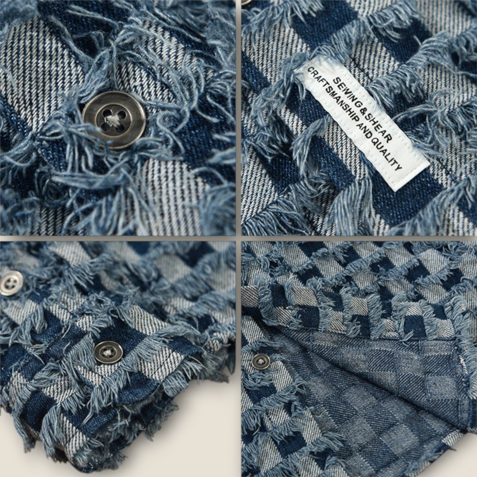 Jackson - Chemise à Carreaux Effilochée