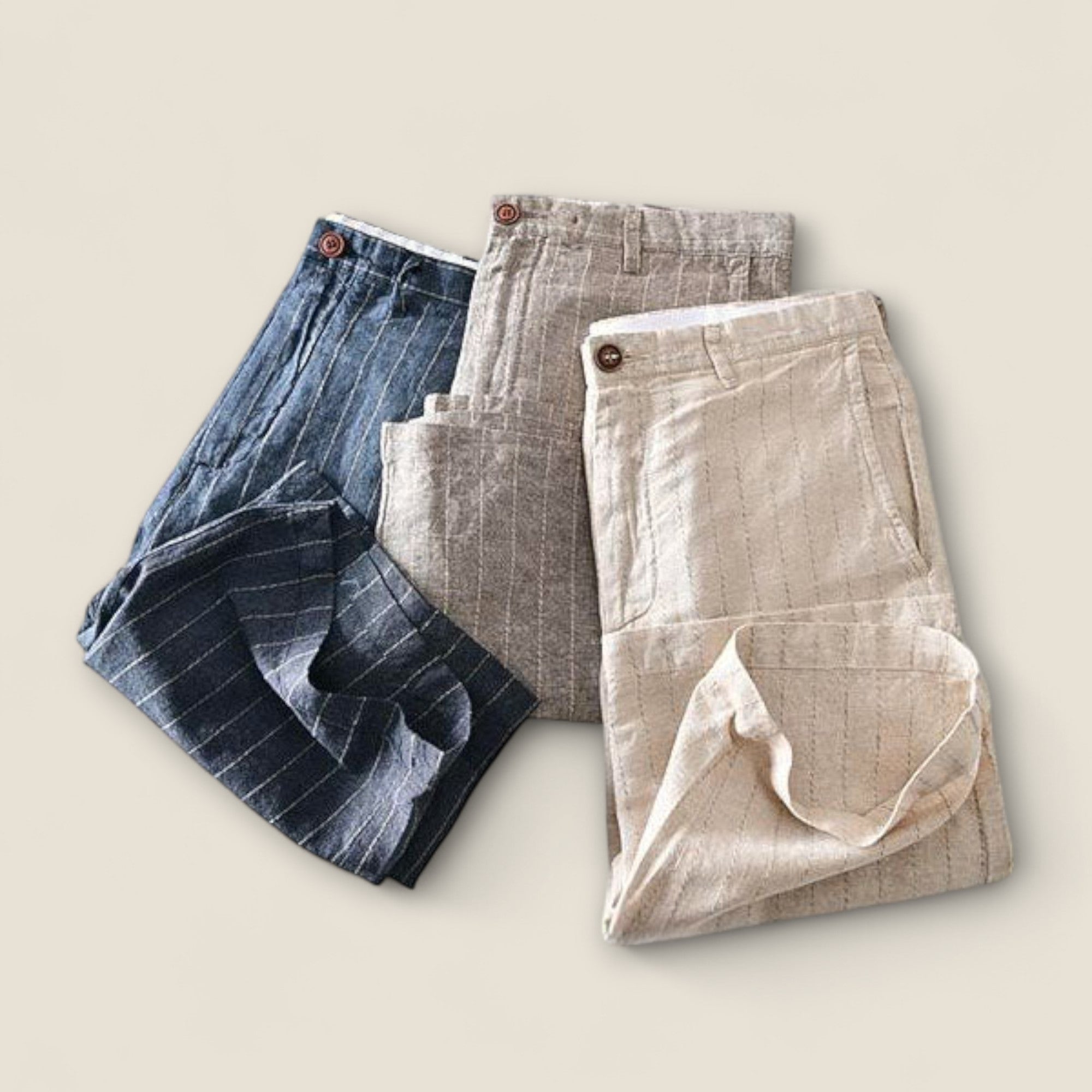 Alonso - Shorts Bermuda en Lin Rayé