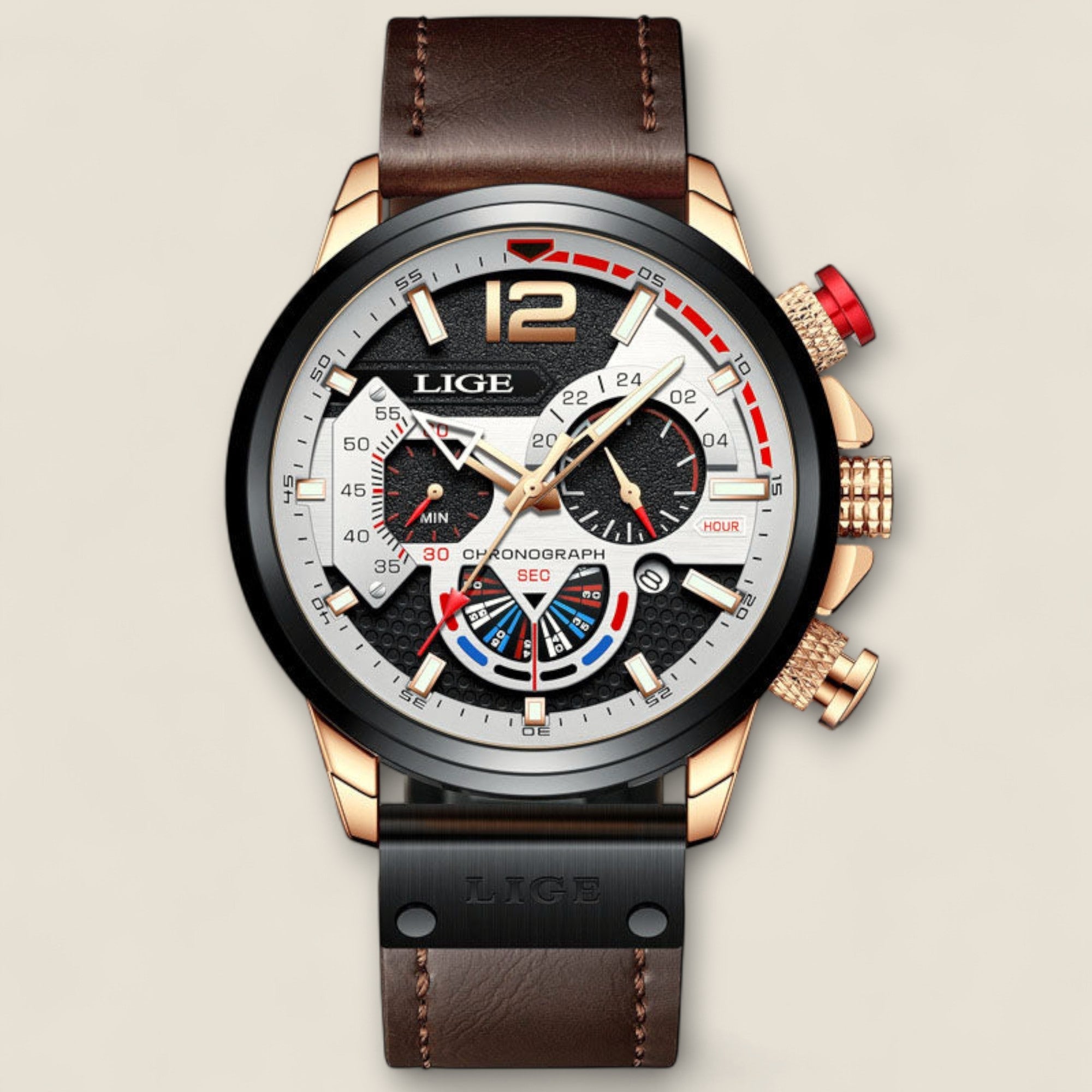 Valerio - Montre Chronographe en Cuir