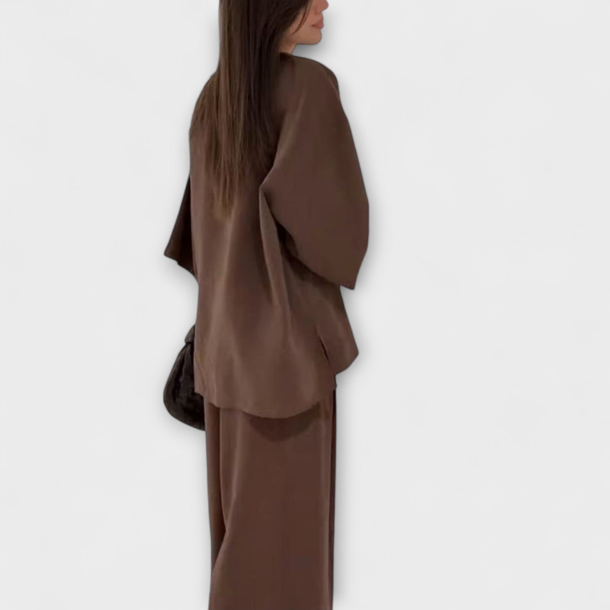 Jacqueline - Duo Haut et Pantalon Décontracté à Col V