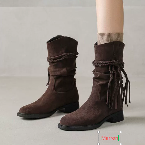 Hani® | Bottines en daim avec franges