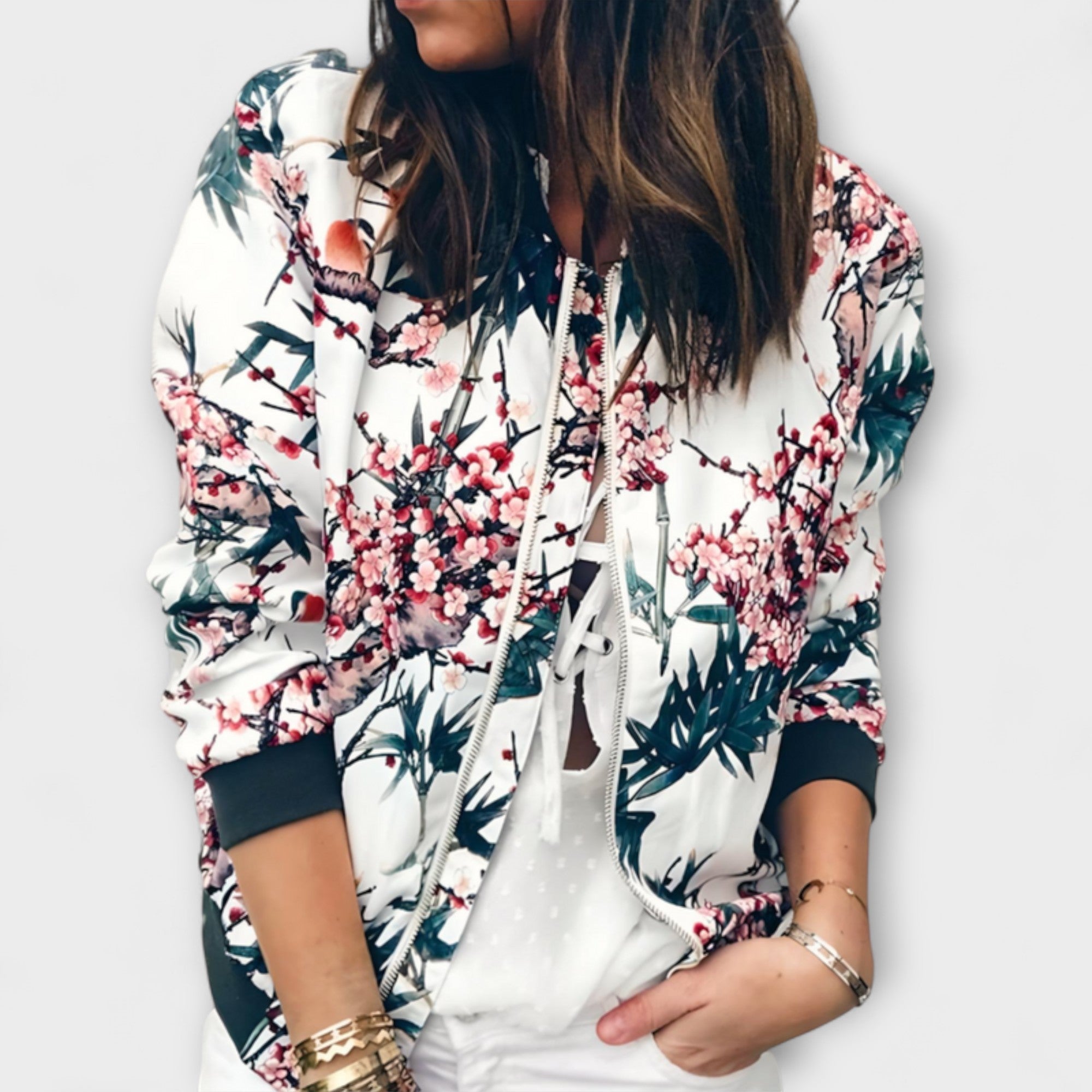 Kaelin - Veste Bomber Élégante avec Motif Floral