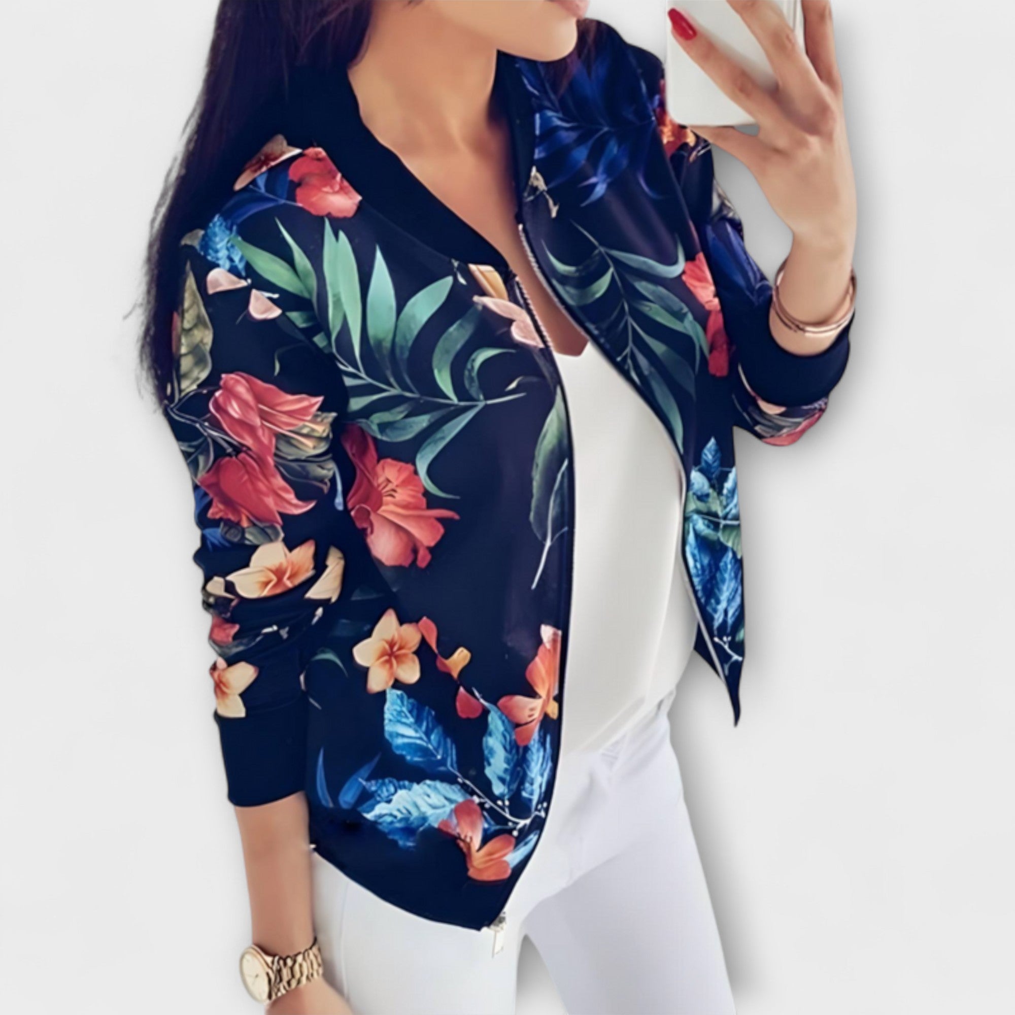 Kaelin - Veste Bomber Élégante avec Motif Floral